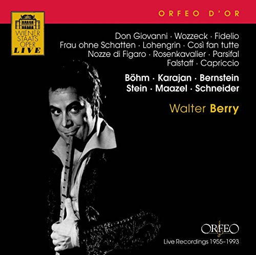 CD cover: black background, portrait of Walter Berry, opera titles listed.