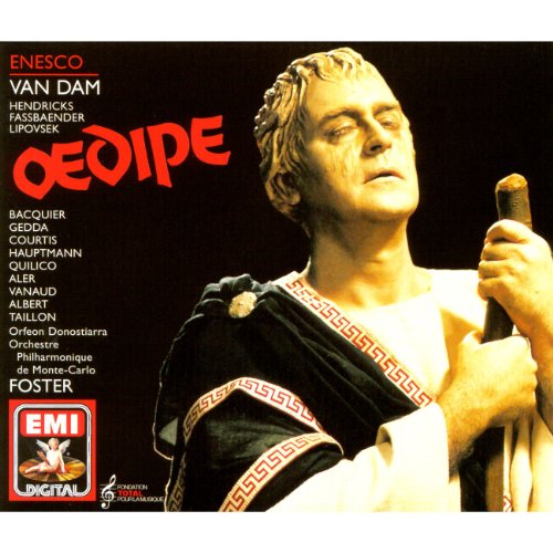 CD cover for Enescu’s *Oedipe* opera, featuring a portrait of a man.