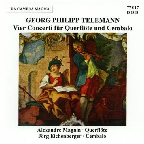 CD cover featuring 18th-century musicians with flute and harpsichord.