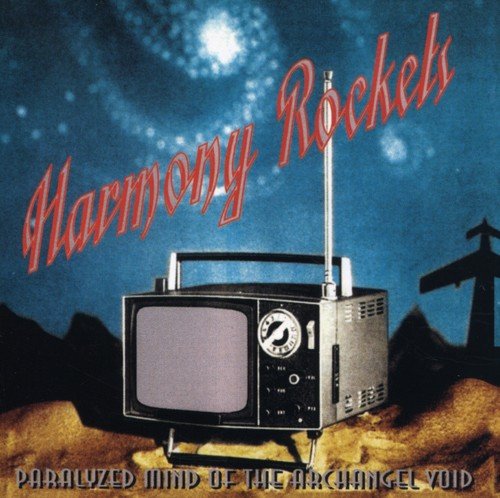 CD cover with red text, a vintage TV, and a starry blue background.