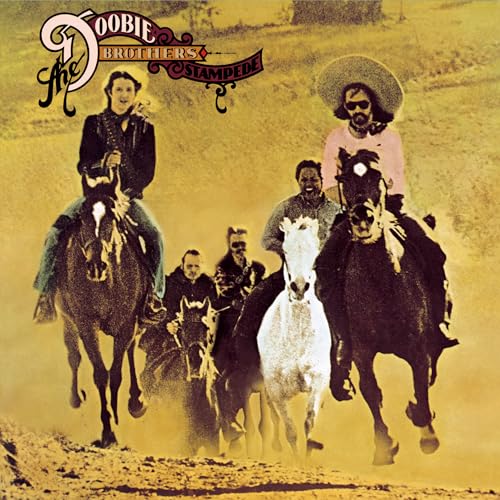 The Doobie Brothers album cover featuring four musicians on horseback.