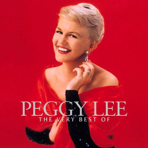 Peggy Lee portrait on red background, album cover for "The Very Best Of".
