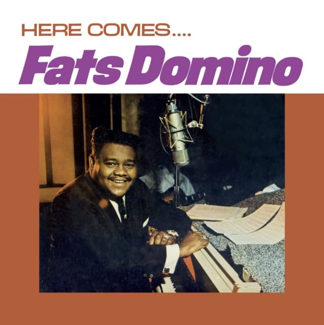 Fats Domino album cover featuring the artist at a microphone.