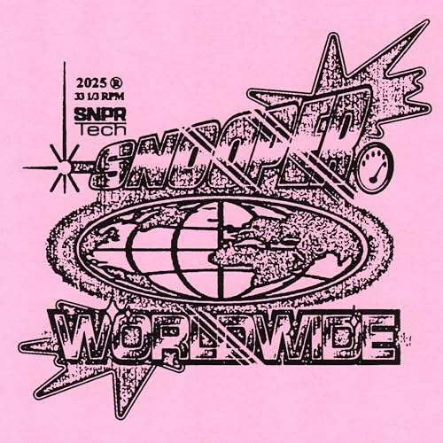Black and white CD cover with a globe, airplane, and text “Snooper - Worldwide”.
