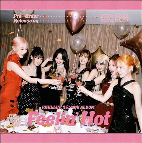 Six women toasting with drinks, album cover for Ichillin’s “Feelin’ Hot.”