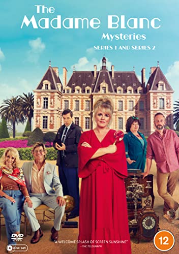 DVD cover for "Madame Blanc Mysteries" featuring cast and manor house.