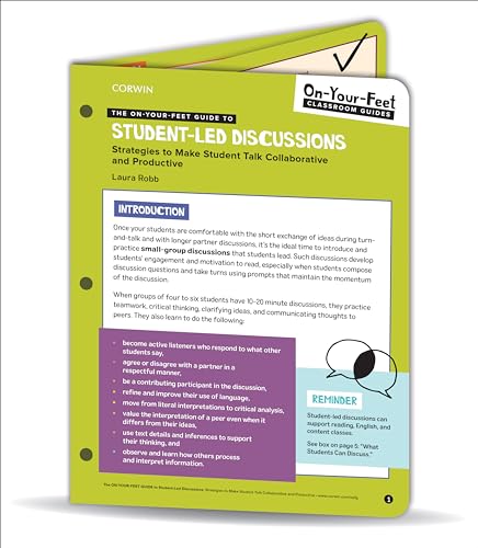 Green cover book titled “The On-Your-Feet Guide to Student-Led Discussions.”