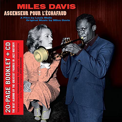 CD cover for Miles Davis’ “Ascenseur Pour L’Échafaud” featuring a man playing trumpet.