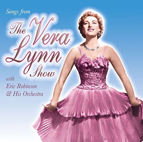 Vera Lynn in a pink dress against a blue sky on a music album cover.