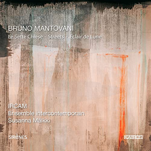 CD cover for "Le Sette Chiese" with abstract beige and orange paint strokes.
