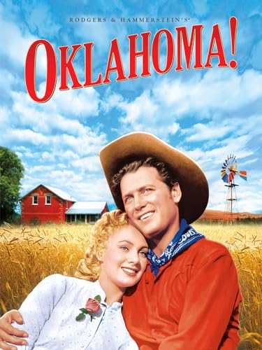 Oklahoma!" Blu-ray cover featuring a couple in a wheat field.