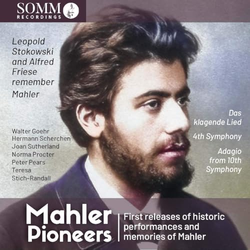 CD cover featuring a portrait of Gustav Mahler, text details composers and works.