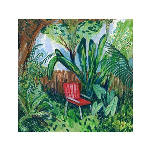 Painted jungle scene with a red chair, album cover for "Johnny" vinyl.