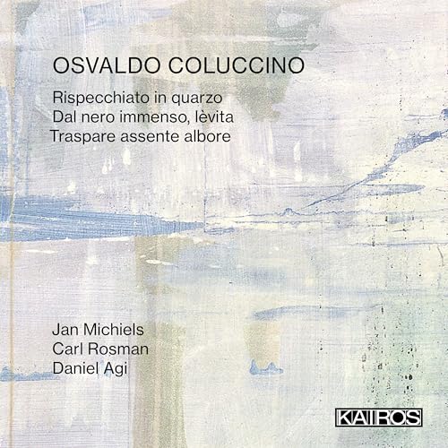 CD cover for Osvaldo Coluccino’s “Rispecchiato in Quarzo” with abstract art.