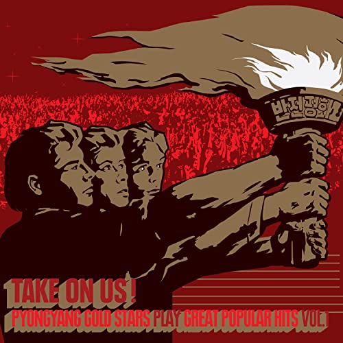 Vinyl album cover: stylized figures with a torch against a red background.