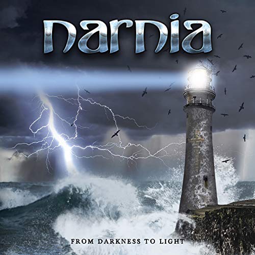 Narnia CD cover: lighthouse amidst stormy seas and dramatic sky.