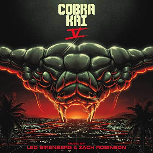 Cobra Kai Season Five soundtrack CD cover with a snake-like brain image.