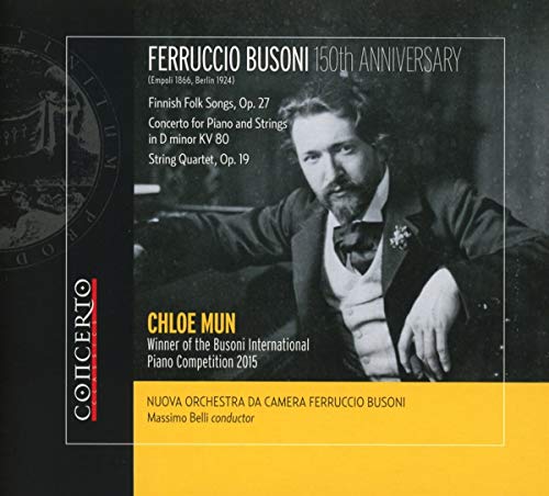 CD cover for Busoni 150th anniversary featuring a portrait of the composer.