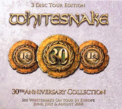 Whitesnake 30th Anniversary Collection CD cover with gold medallions and logo.