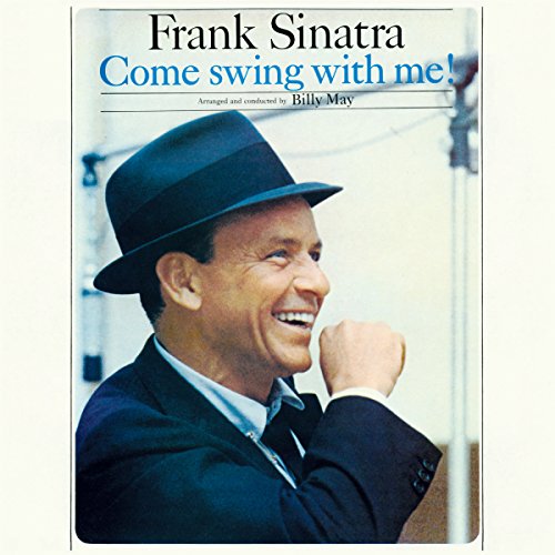 Frank Sinatra in a hat smiling on the "Come Swing With Me!" CD cover.