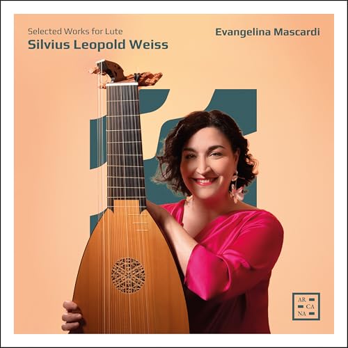 Woman with a lute, album cover for Evangelina Mascardi – Weiss.