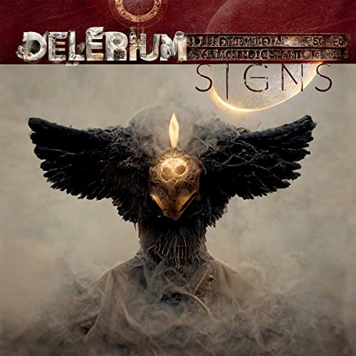 CD cover for Delerium’s “Signs” featuring a masked figure with wings.
