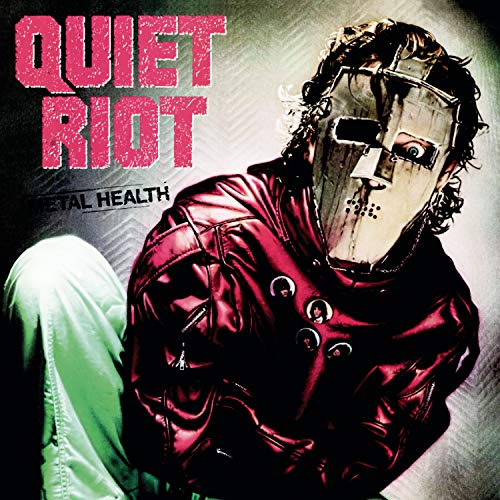 Quiet Riot album cover: man in metal mask and red coat.
