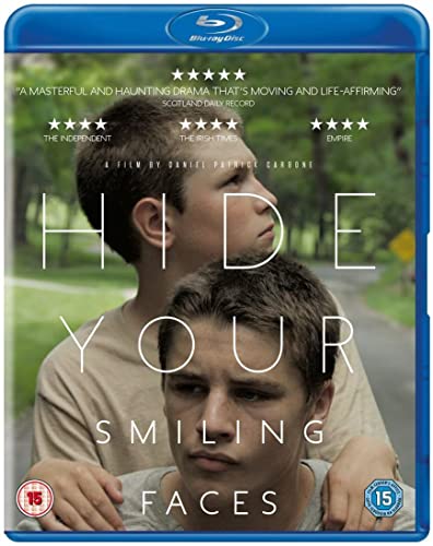 Blu-ray cover for "Hide Your Smiling Faces" featuring two young men in a field.