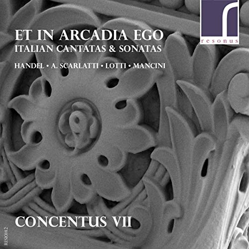 CD cover: ornate floral design in grayscale, text “Concentus Vii” and “Et In Arcadia Ego”.