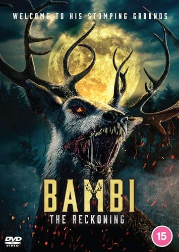 DVD cover art featuring a monstrous, snarling deer with glowing eyes before a full moon.