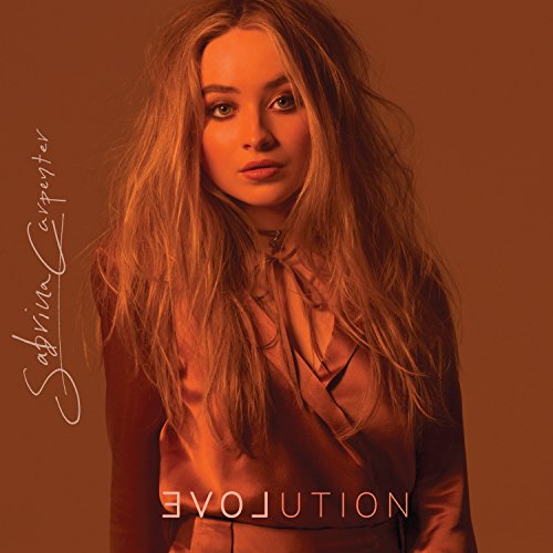 Sabrina Carpenter album cover, "Evolution," featuring a portrait of the singer.