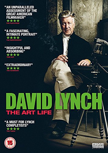 David Lynch portrait on DVD cover, seated with a film camera.