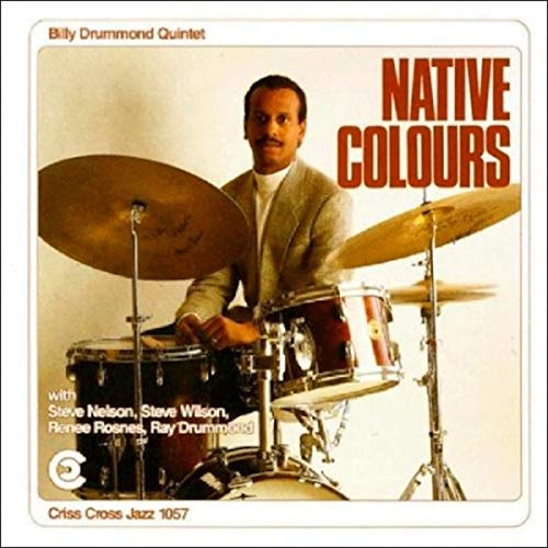 CD cover featuring drummer Billy Drummond in front of his kit.