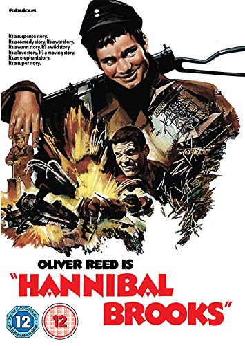 “Hannibal Brooks” DVD cover featuring Oliver Reed in a painted war scene.