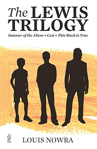 Book cover with silhouettes of three figures against a yellow background.