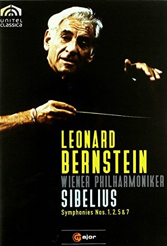 DVD cover featuring Leonard Bernstein conducting, with text “Sibelius Symphonies.”
