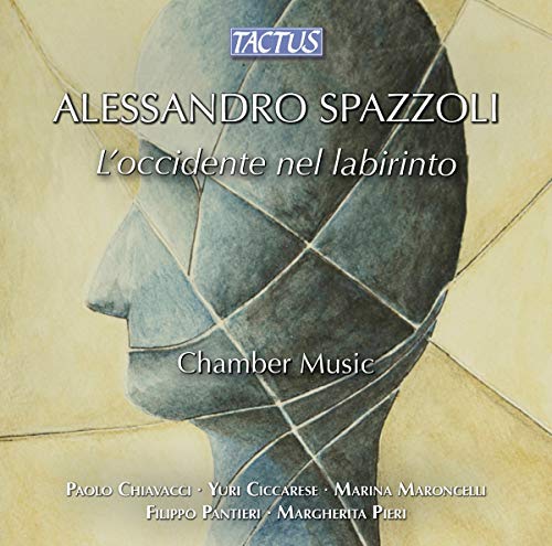 CD cover: a profile of a head composed of labyrinthine tiles.