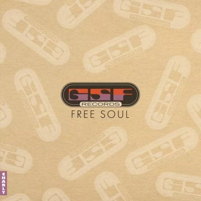 Vinyl record cover for “GSF Free Soul” with repeating logo pattern.