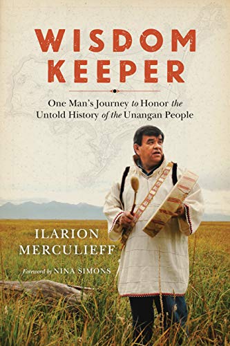 Book cover featuring Ilarion Merculieff in traditional clothing, standing in a field.