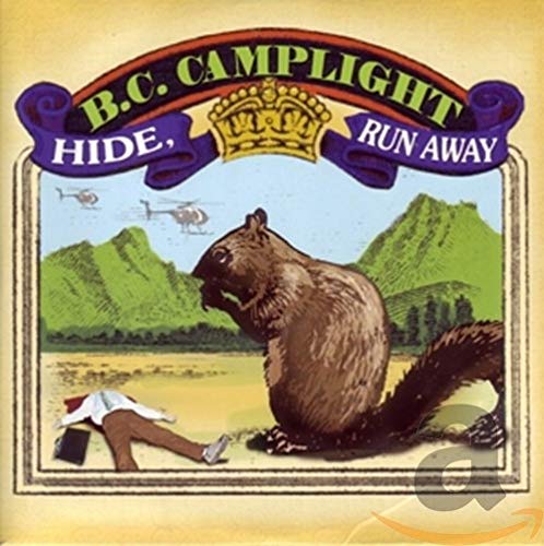 CD cover for Bc Camplight’s “Hide, Run Away” featuring a beaver and helicopters.