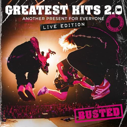 Busted “Greatest Hits 2.0” CD cover featuring band members performing live.