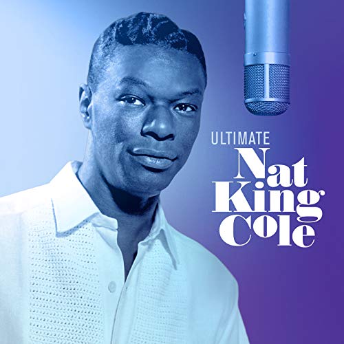 Nat King Cole portrait with microphone, album cover art.