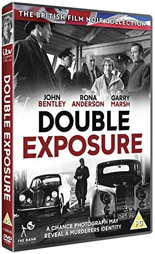 DVD cover for "Double Exposure," a black and white British film noir.