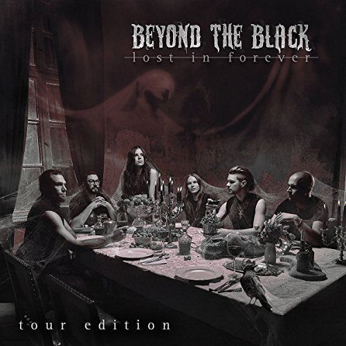 Band “Beyond The Black” album cover with a gothic, dimly lit feast scene.