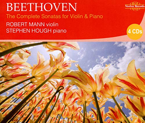 CD cover for Beethoven violin sonatas featuring orange tulip image.