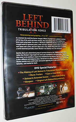 DVD case for "Left Behind 2: Tribulation Force" with fiery imagery.