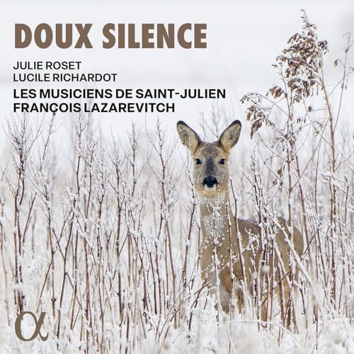 CD cover with a deer in a snowy, wintry forest scene.
