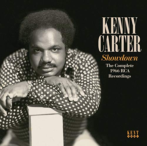 Black and white portrait of Kenny Carter, album cover for "Showdown.