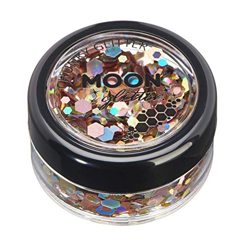 Mystic Chunky Glitter by Moon Glitter – 100% Cosmetic Glitter for Face, Body, Nails, Hair and Lips - 3g - Prosecco