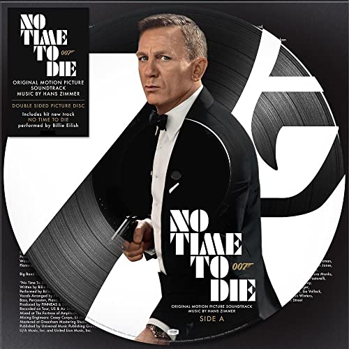 “No Time To Die” vinyl record featuring Daniel Craig as James Bond.